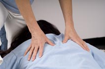 hands on back